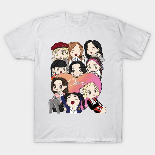 CHIBI TWICE showing his love for ONCE T-Shirt by MBSdesing 